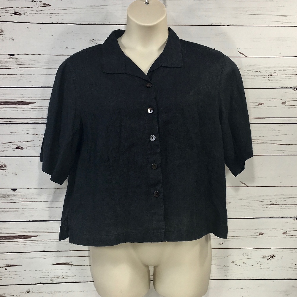 Chico’s Lino Women’s Short Sleeve Button Up Linen